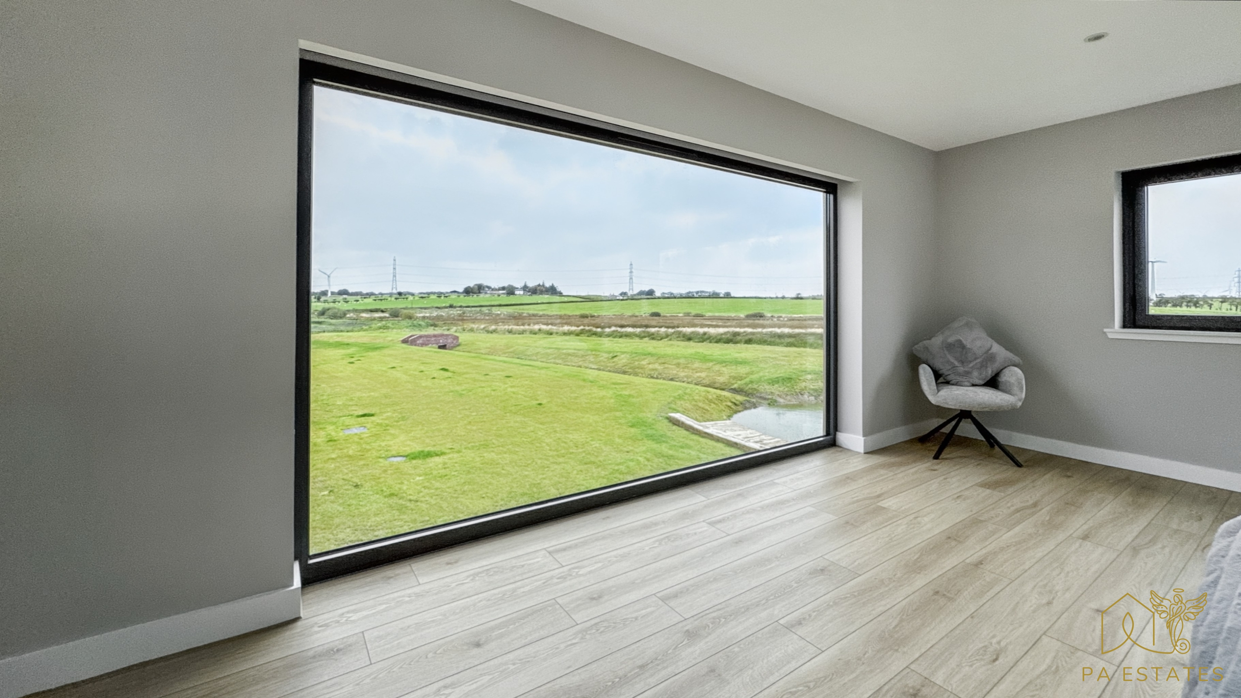 Spacious room with panoramic countryside views